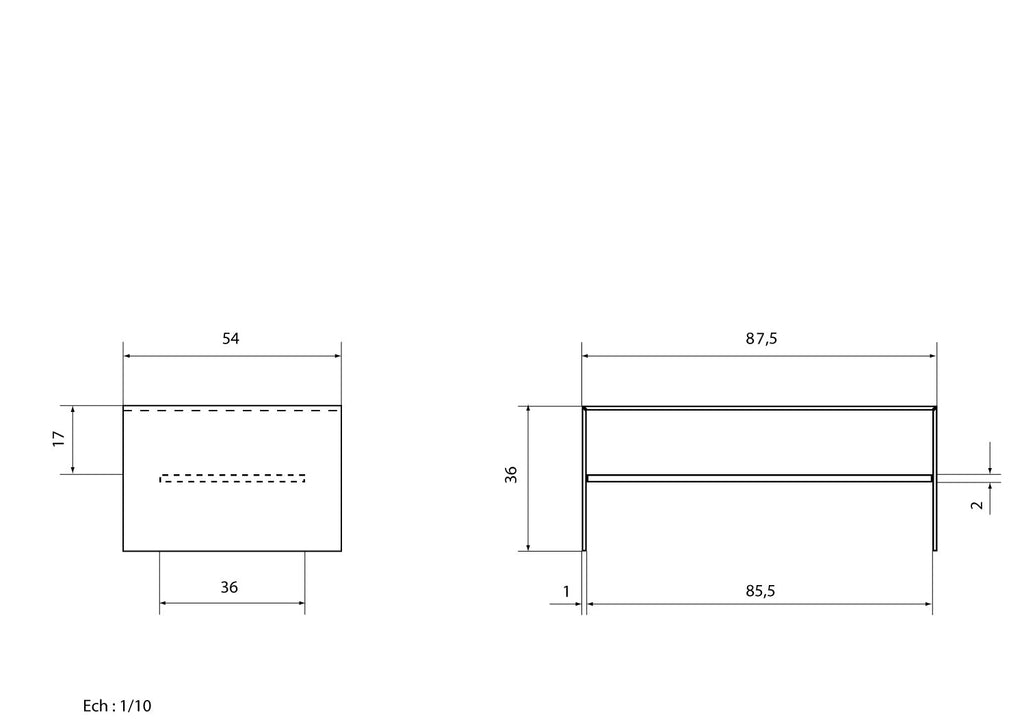 Table Basse Zen 1 - Verre Trempé Extra-clair - Adentro Studio