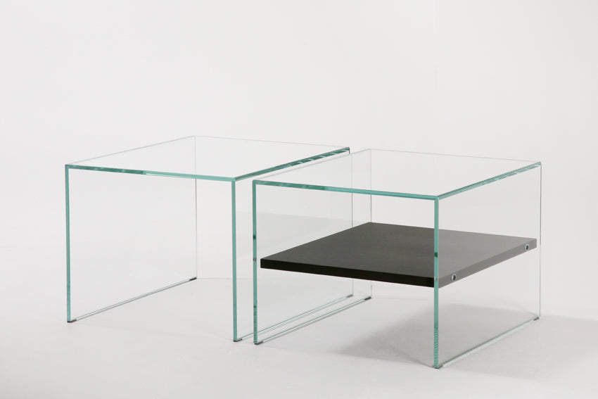 Table d'appoint Zen 2 Brothers | verre trempé et Bois — Adentro Studio