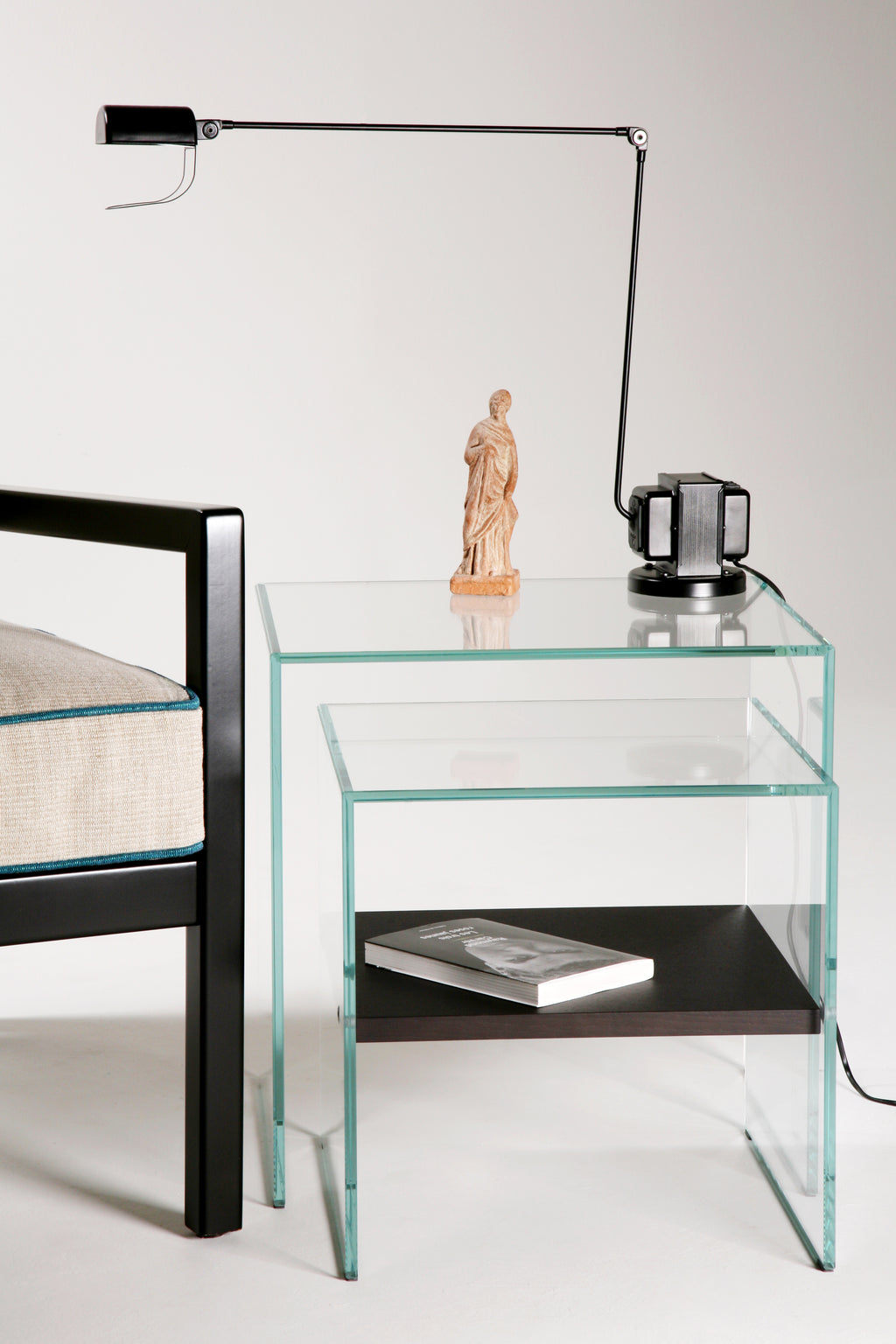 Set Zen 3 | 2 Tables Gigognes Verre Trempé et Bois — Adentro Studio