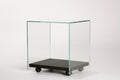 Table Zen 4 | Cube sur roulettes Verre et Bois