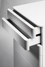 Grand Caisson Cosimo - 6 Tiroirs Push/Pull sur Roulettes - Laqué Blanc Mat