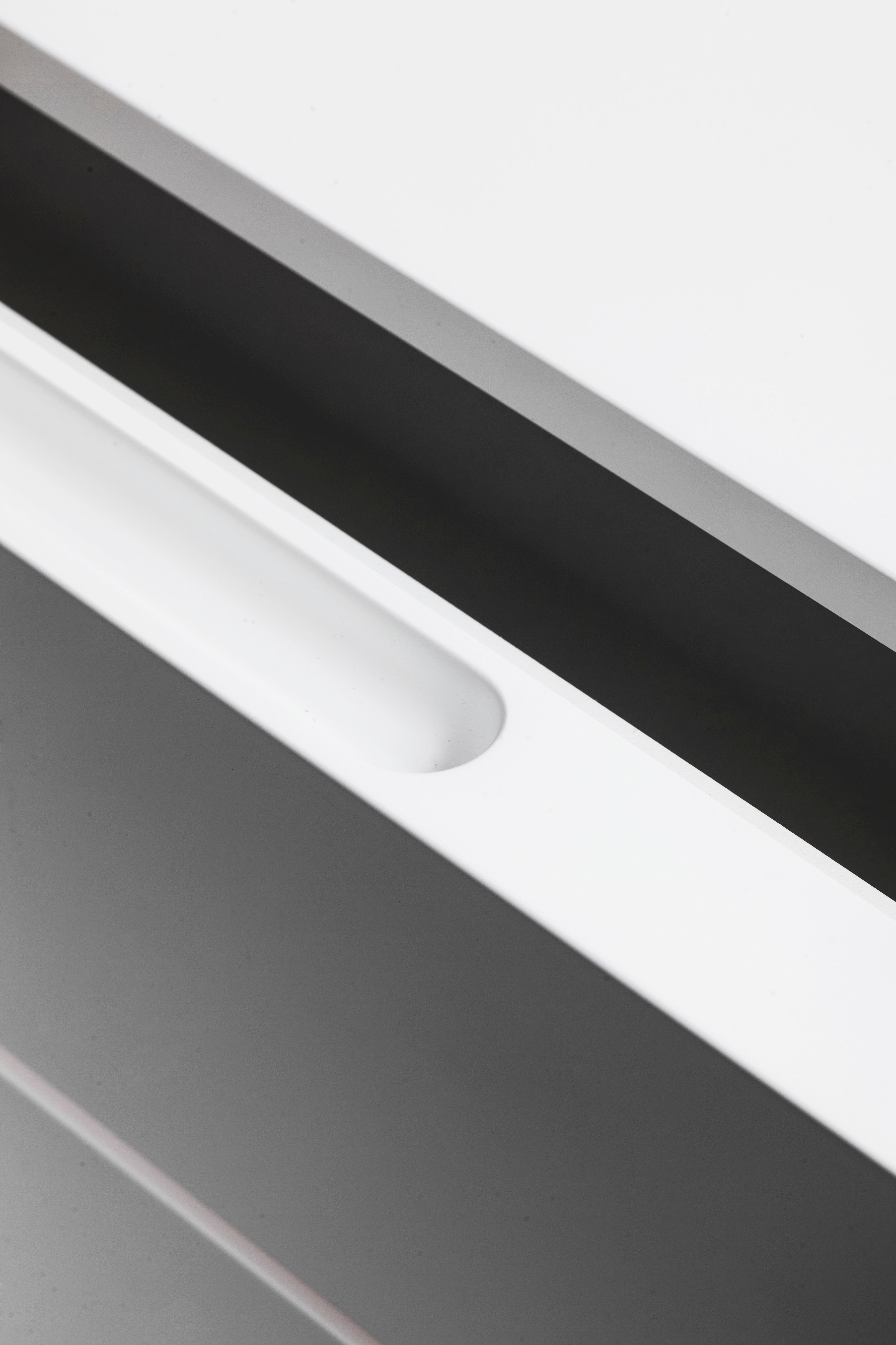 Grand Caisson Cosimo - 6 Tiroirs Push/Pull sur Roulettes - Laqué Blanc Mat