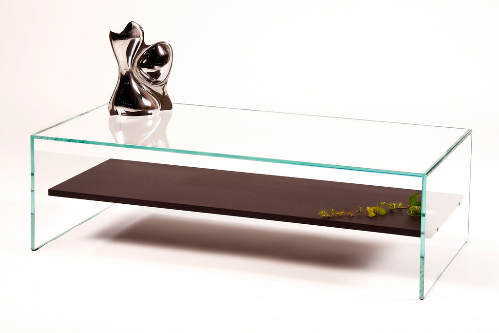Table Basse Zen 11 | Grande Table Verre Trempé et Bois — Adentro Studio