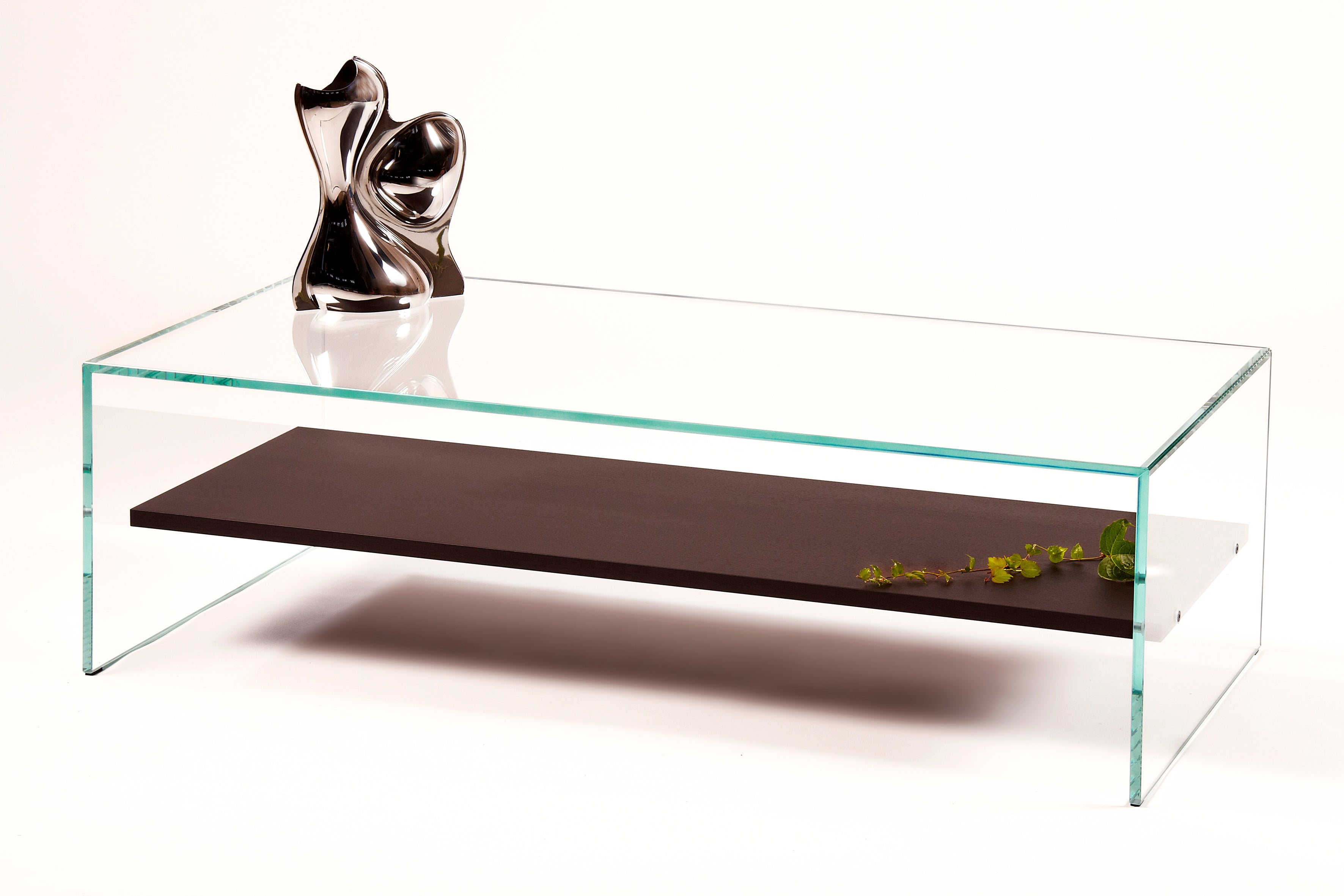 Table Basse Zen 11 | Grande Table Verre Trempé et Bois — Adentro Studio