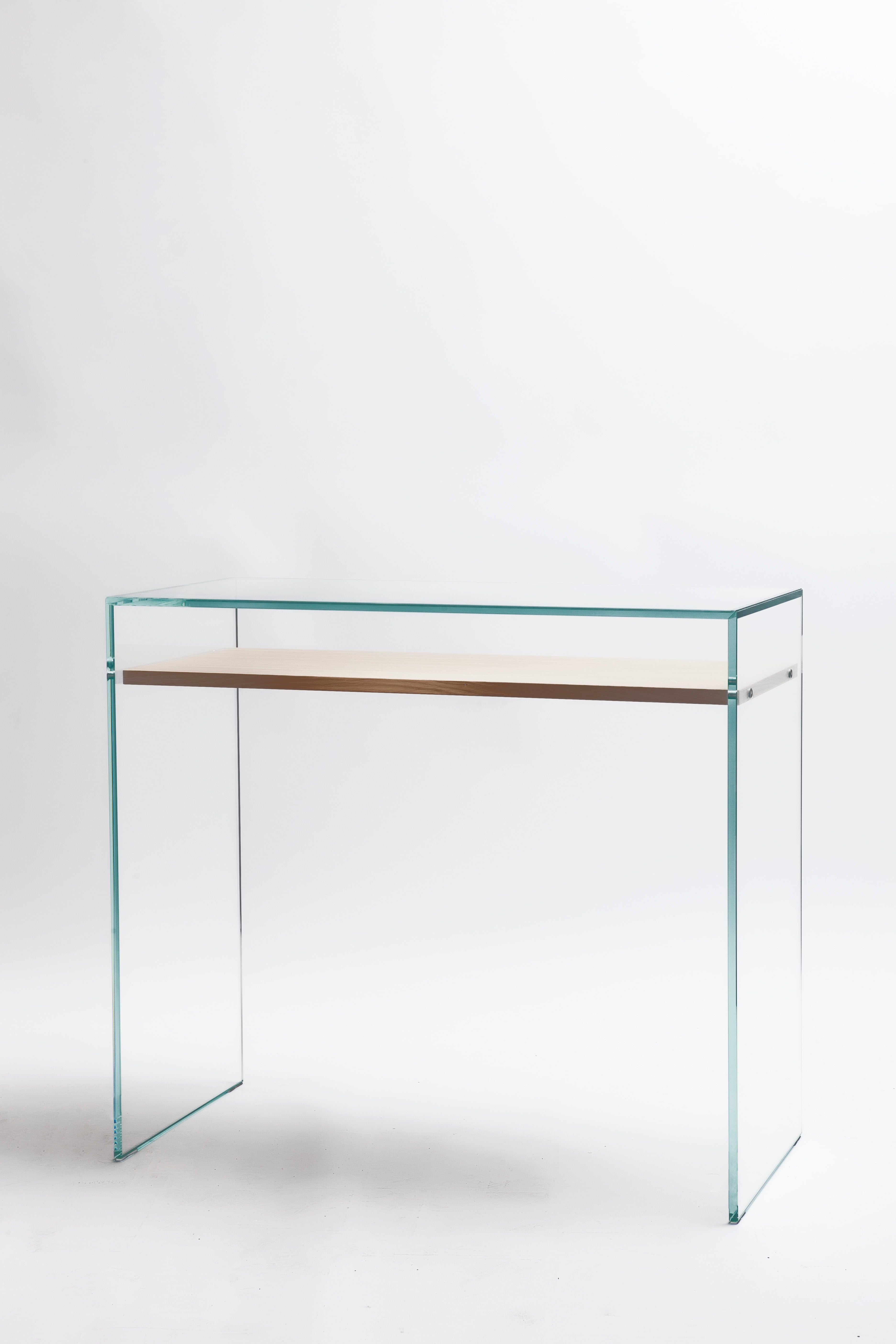 Zen 14 | Bureau Console Verre et Bois