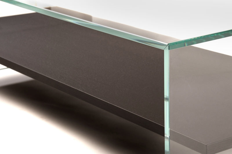 Table Basse Zen 11 | Grande Table Verre Trempé et Bois — Adentro Studio