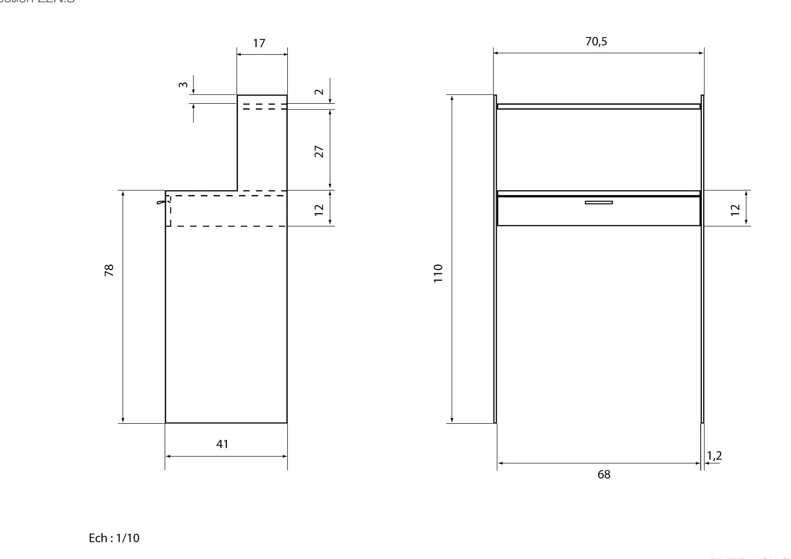 Plan bureau bonheur du jour Zen 9 Adentro Paris