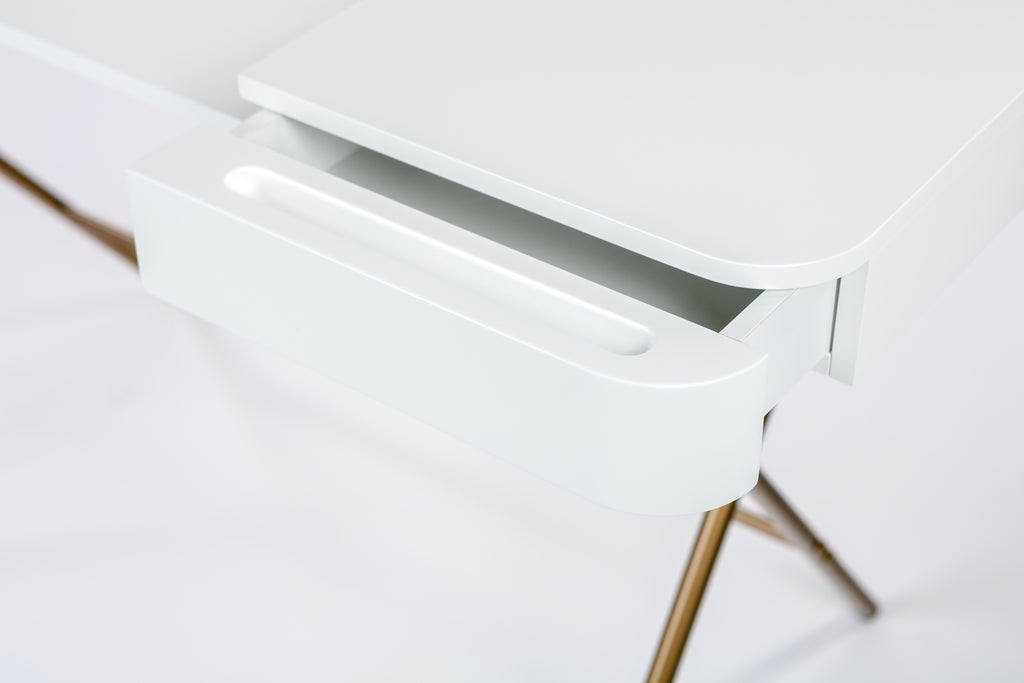 Bureau Cosimo, laqué blanc mat