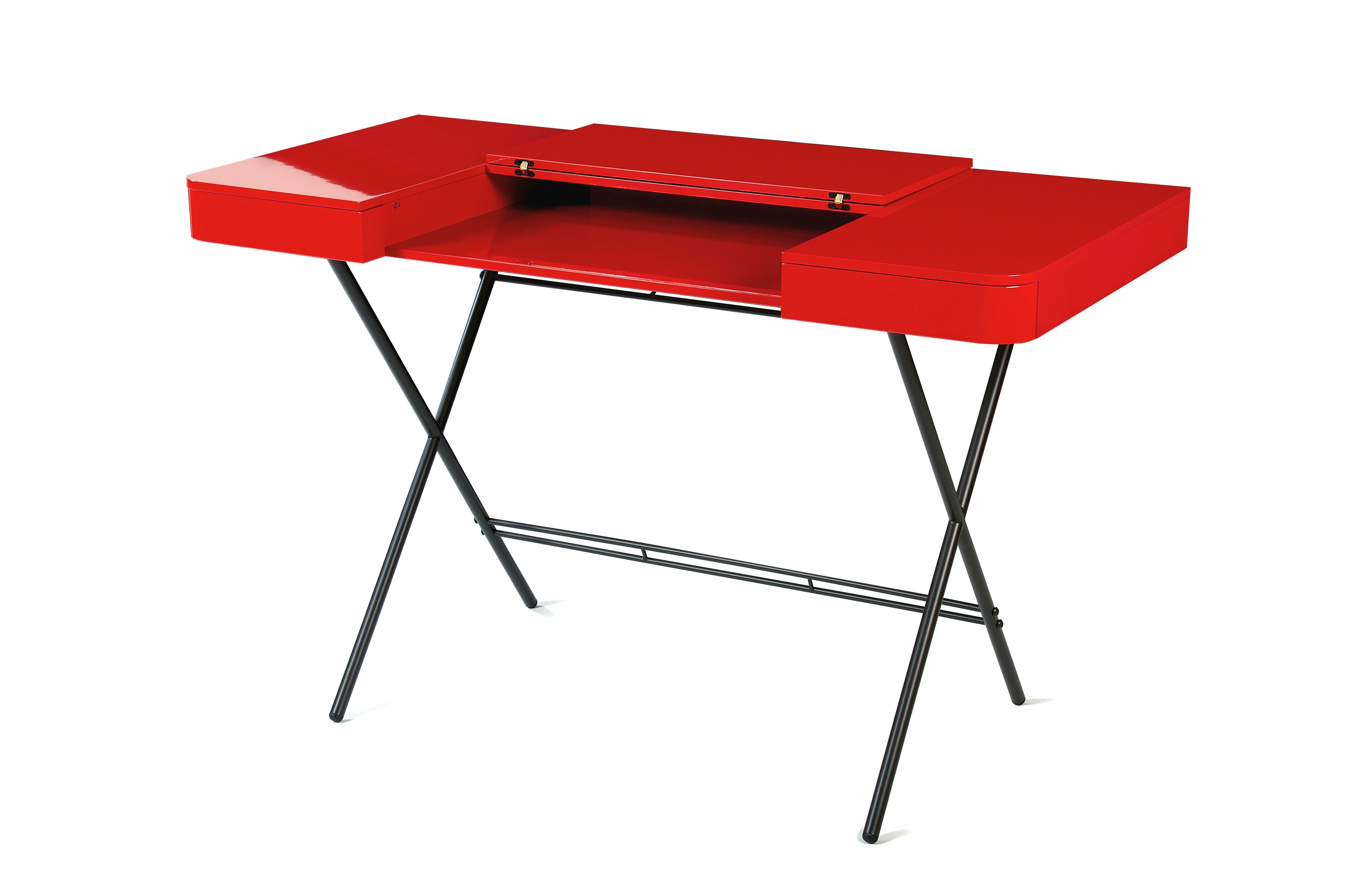 Bureau Cosimo, laqué rouge brillant | Marco Zanuso Jr