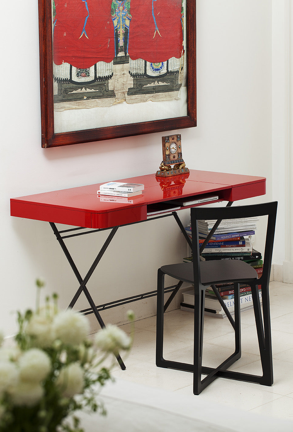 Bureau Cosimo, laqué rouge brillant | Marco Zanuso Jr