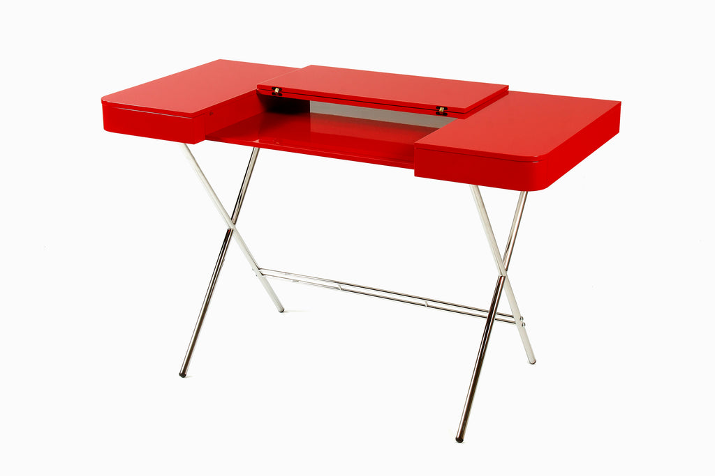 Bureau Cosimo, laqué rouge brillant | Marco Zanuso Jr
