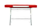 Bureau rouge laqué cosimo piètement métal chromé Marco Zanuso Jr