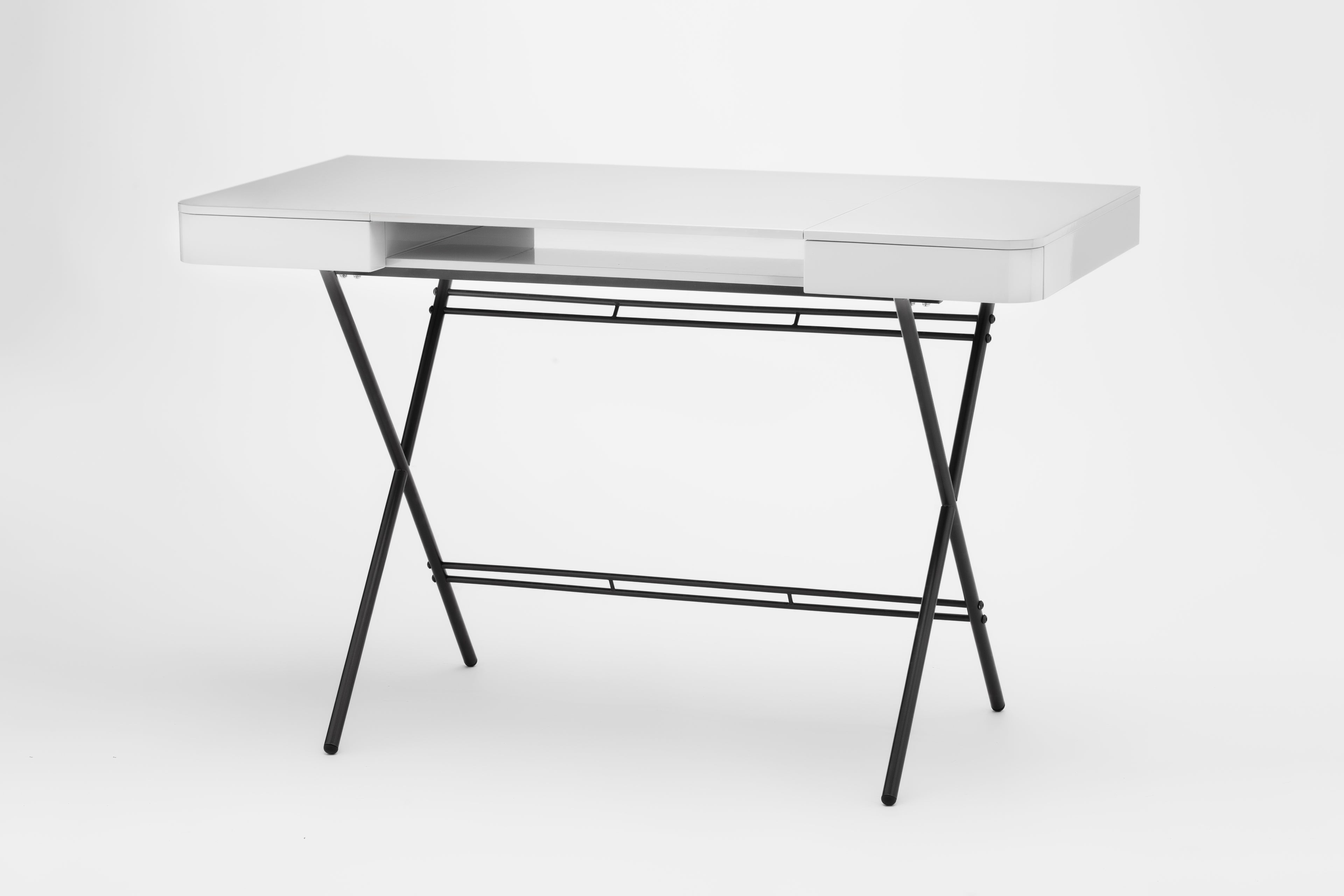 Bureau Cosimo, laqué gris brillant | Marco Zanuso Jr