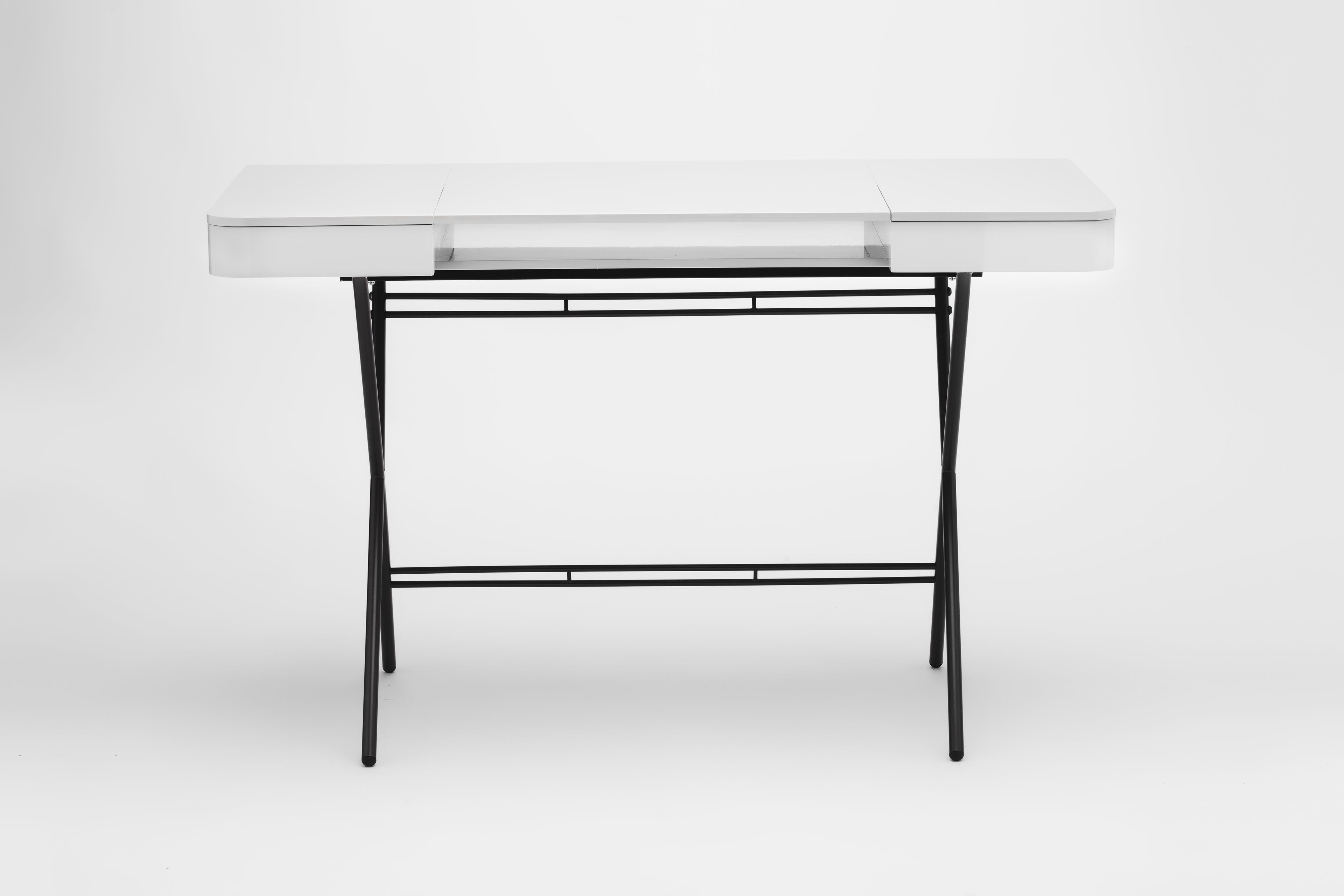 Bureau Cosimo, laqué gris brillant | Marco Zanuso Jr