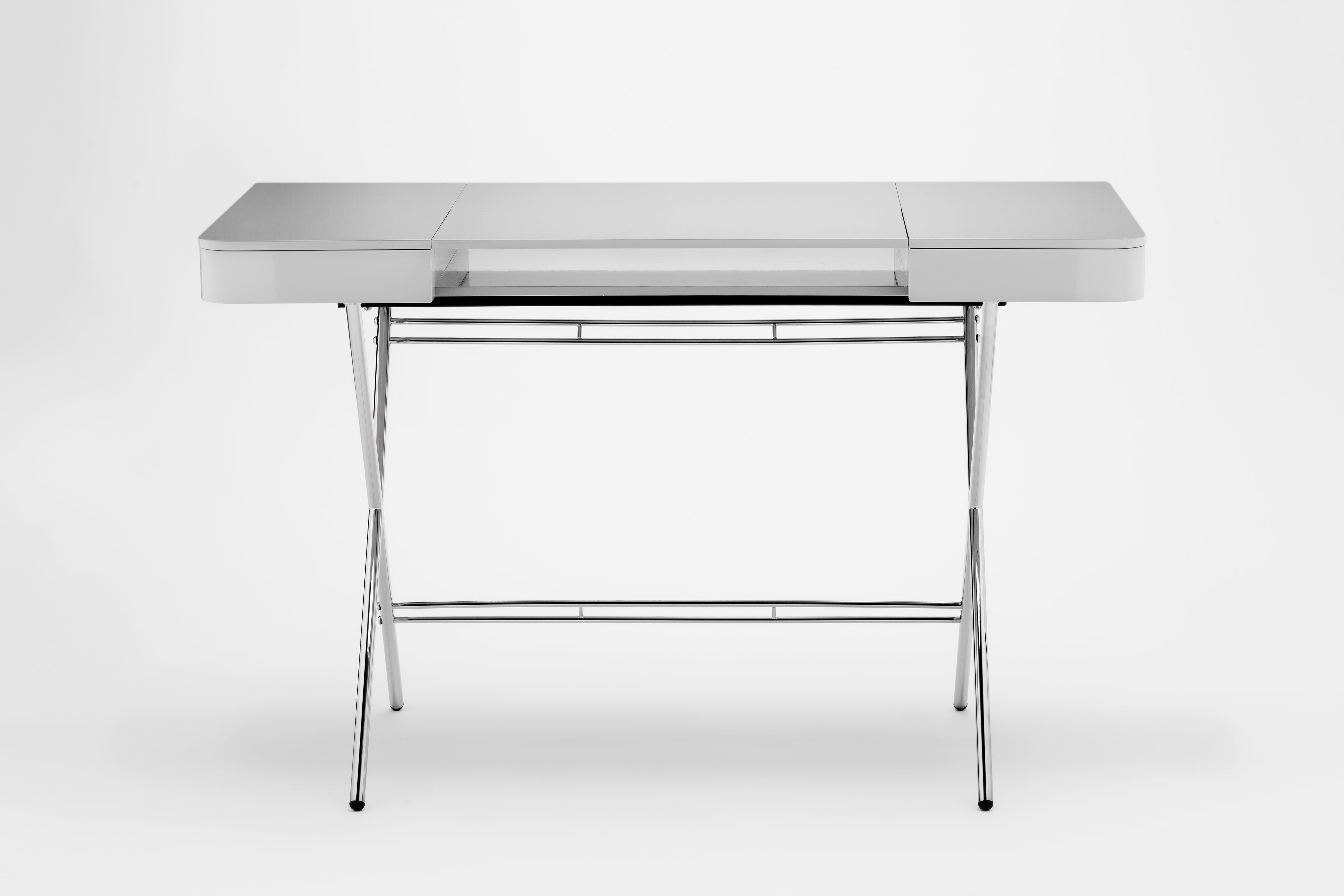 Bureau Cosimo, laqué gris brillant | Marco Zanuso Jr
