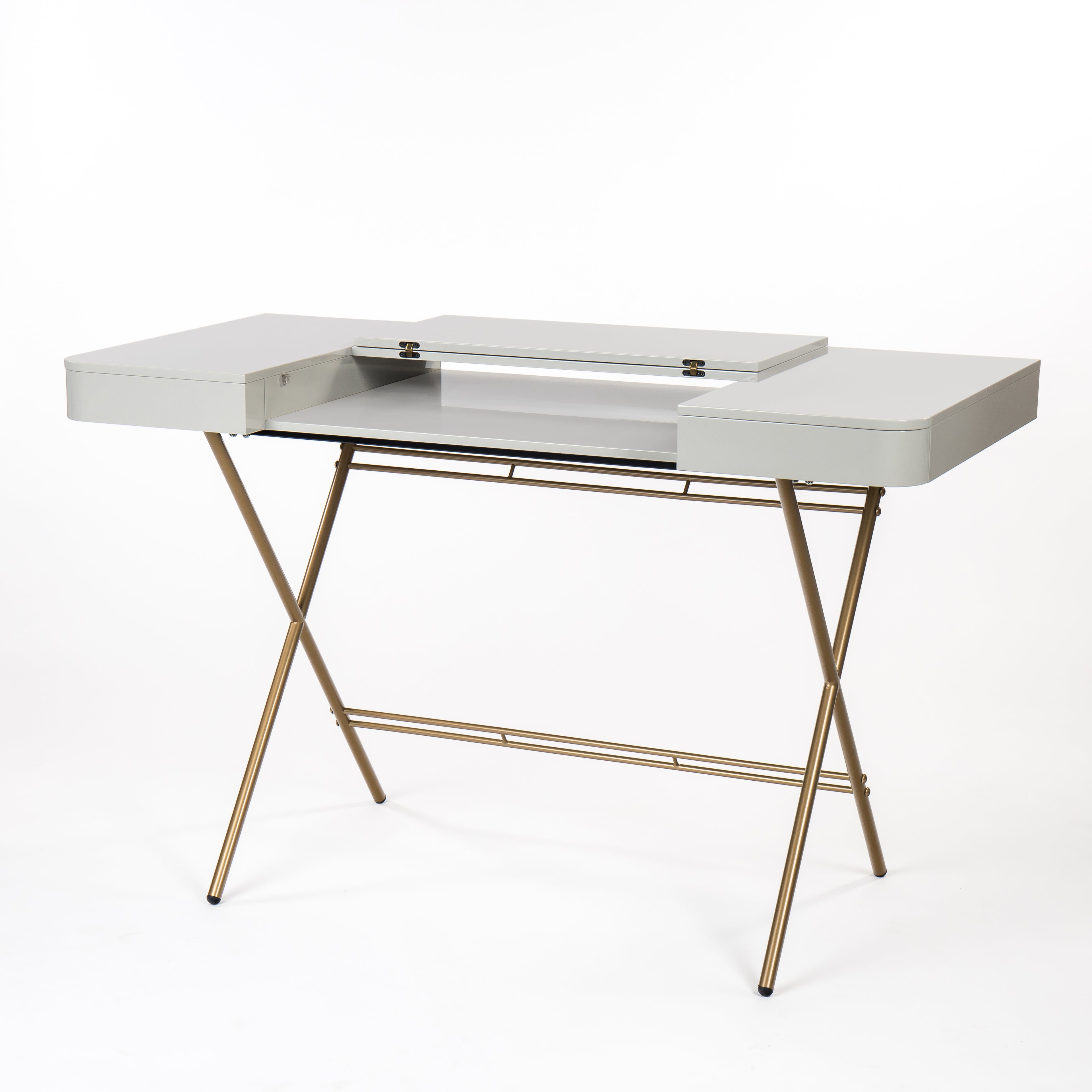 Bureau Cosimo, laqué gris brillant | Marco Zanuso Jr