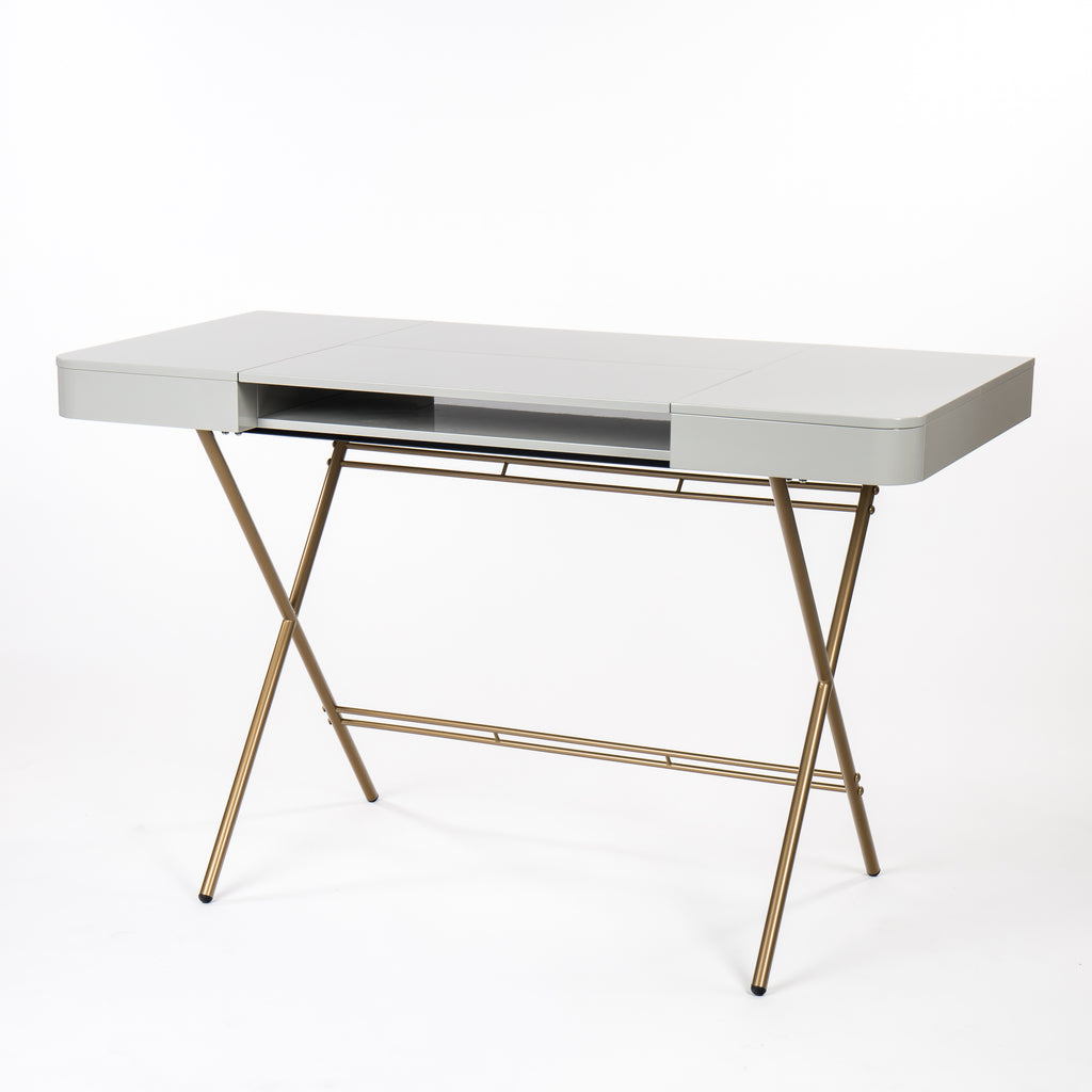 Bureau Cosimo, laqué gris brillant | Marco Zanuso Jr