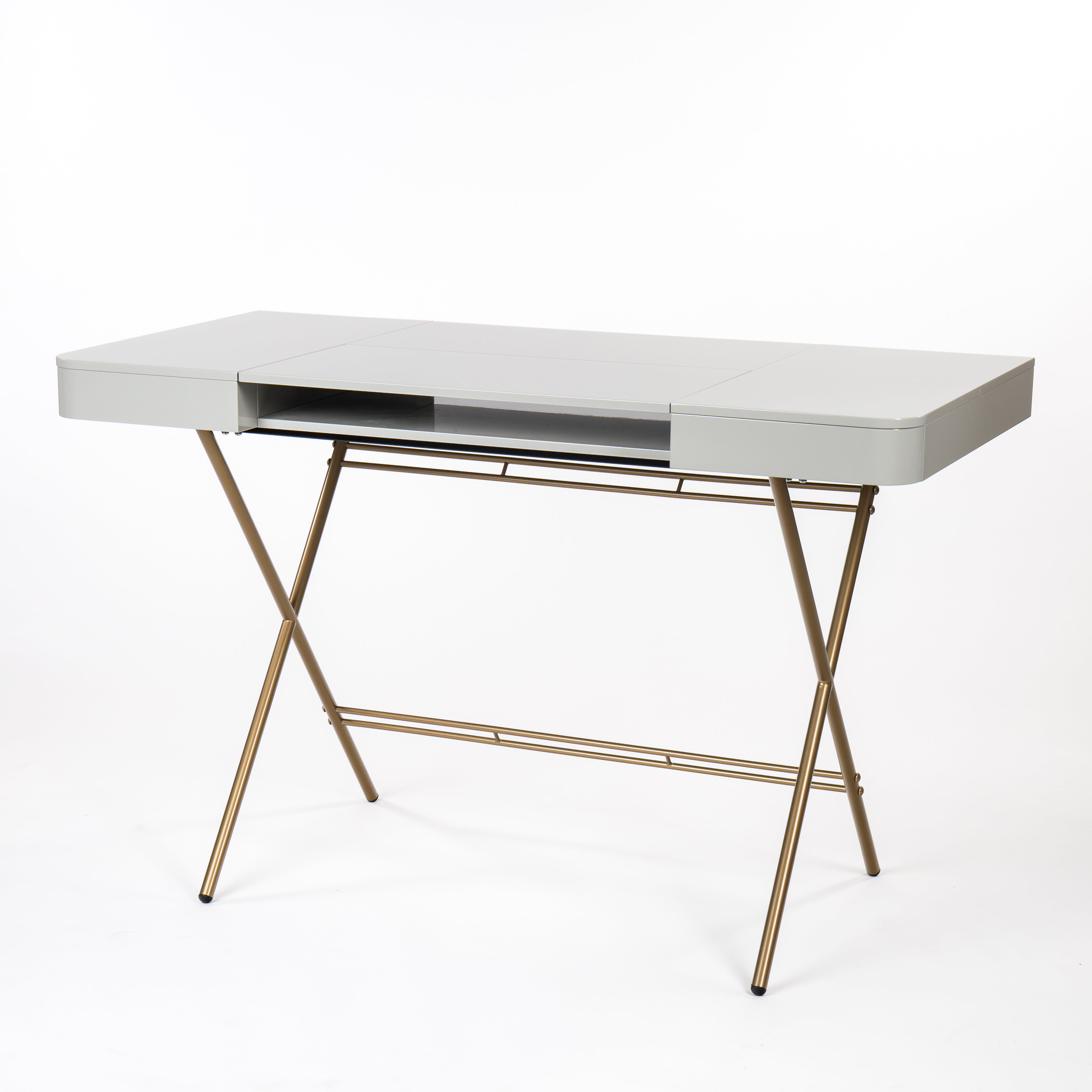 Bureau Cosimo, laqué gris brillant | Marco Zanuso Jr