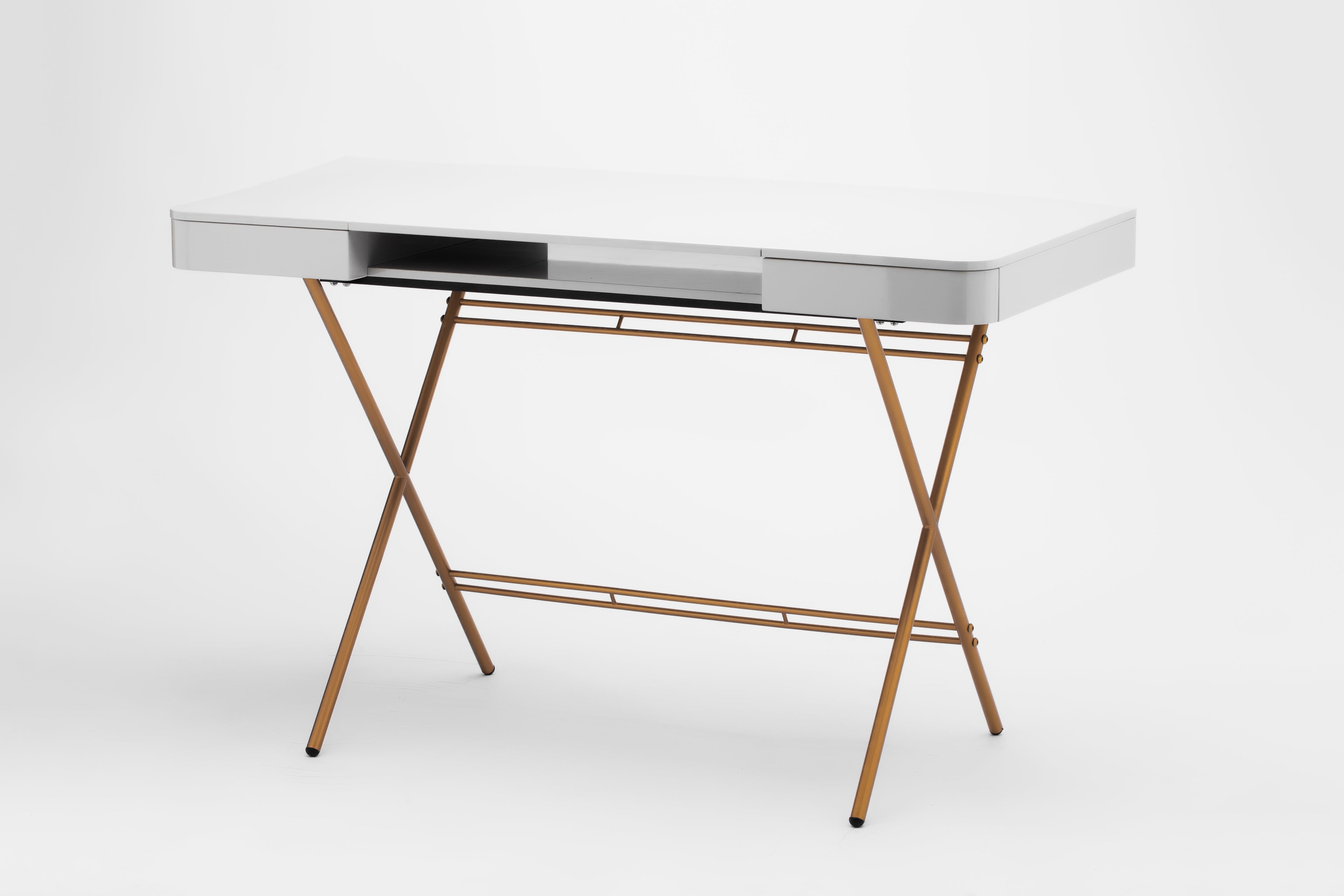 Bureau Cosimo, laqué gris brillant | Marco Zanuso Jr