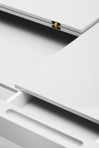 Bureau Cosimo, laqué gris brillant | Marco Zanuso Jr