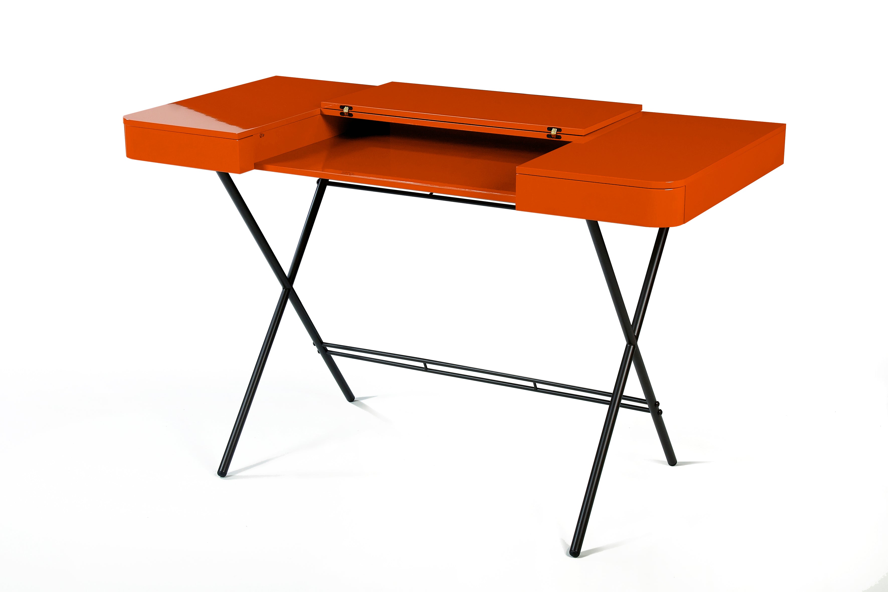 Bureau Cosimo, laqué orange brillant | Marco Zanuso Jr
