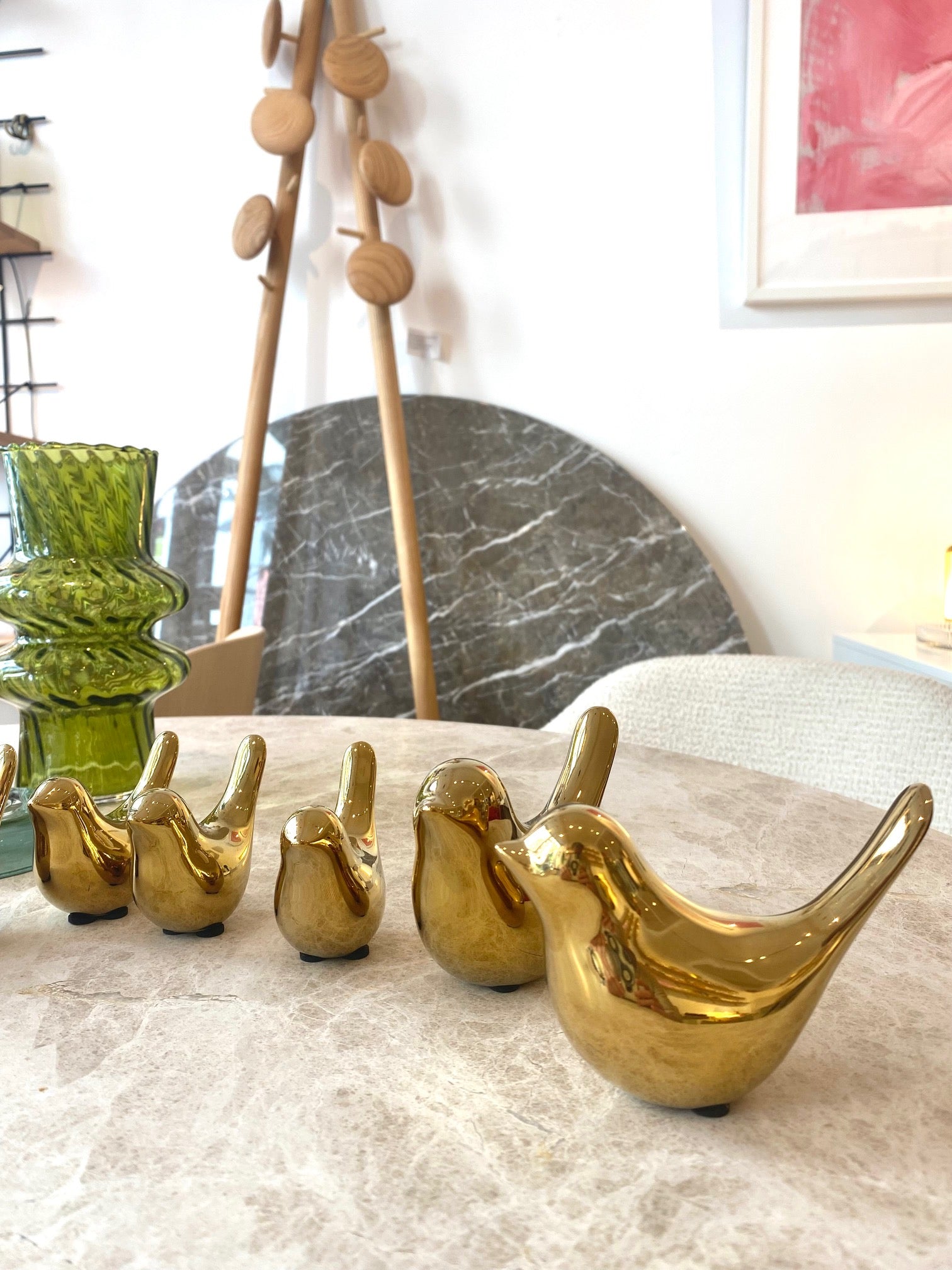 Oiseau décoratif Birdy | laqué doré
