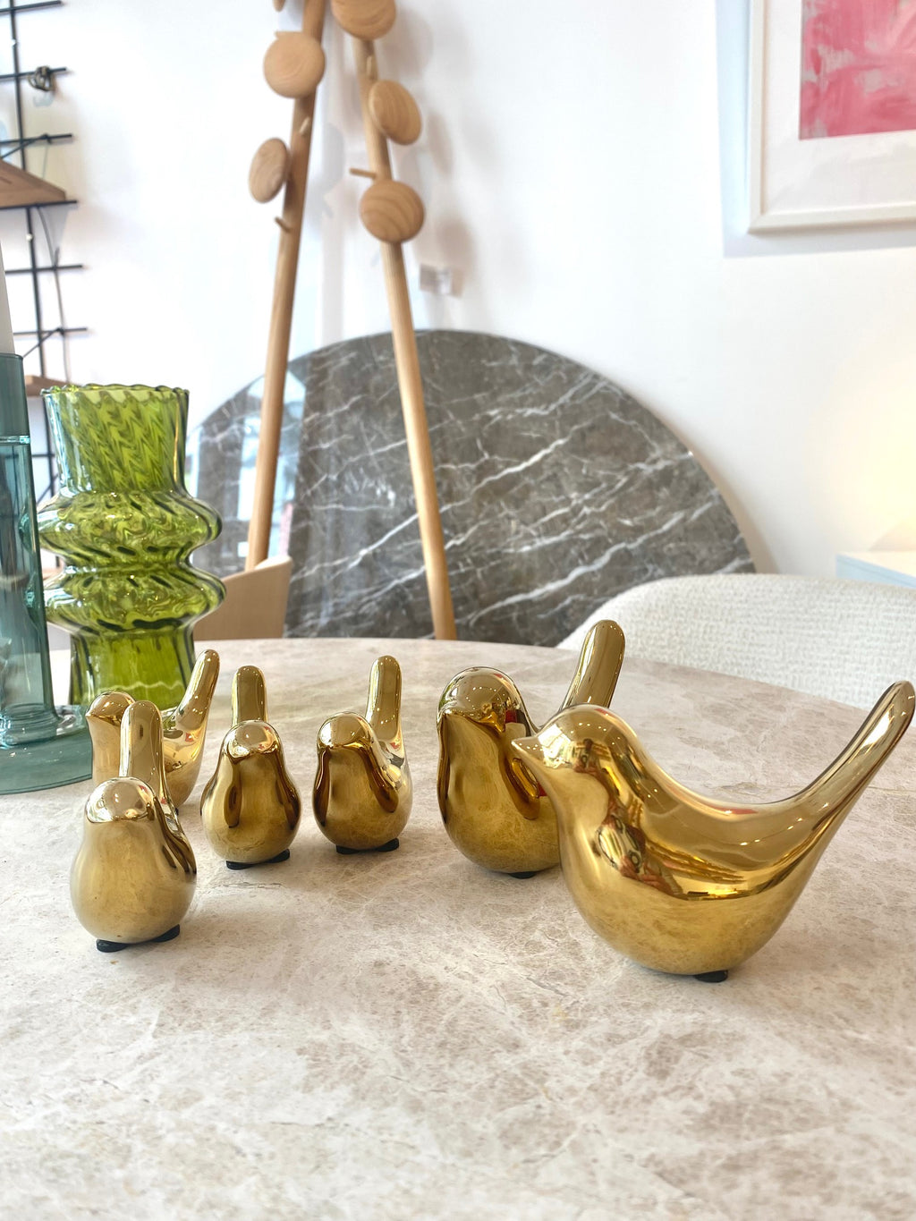 Oiseau décoratif Birdy | laqué doré
