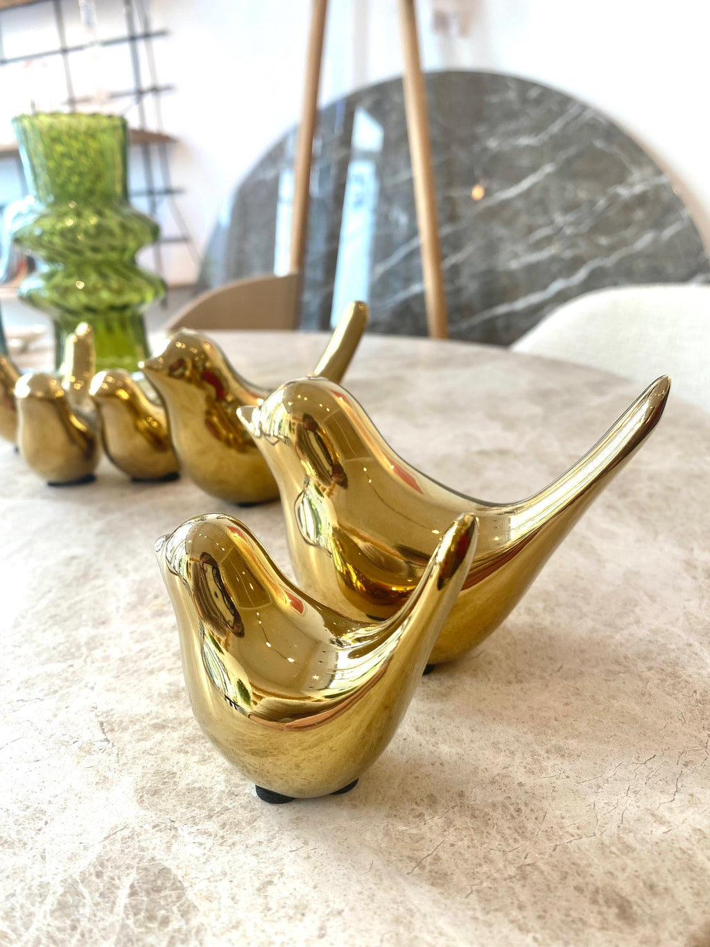 Oiseau décoratif Birdy | laqué doré