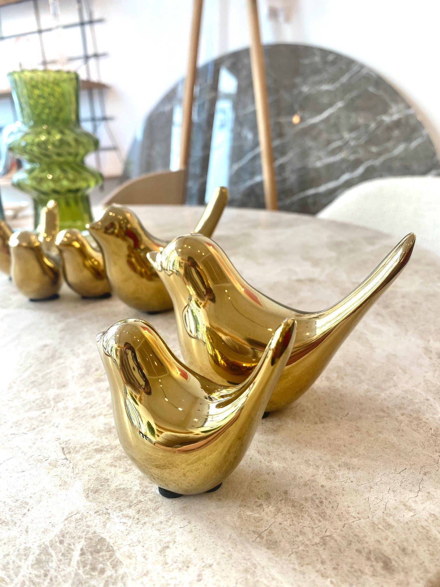 Oiseau décoratif Birdy | laqué doré