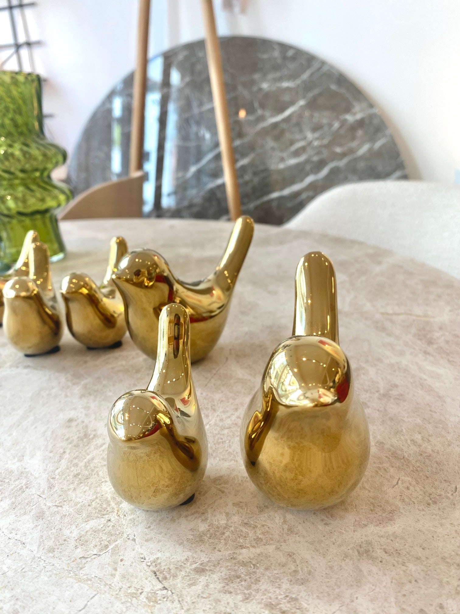 Oiseau décoratif Birdy | laqué doré