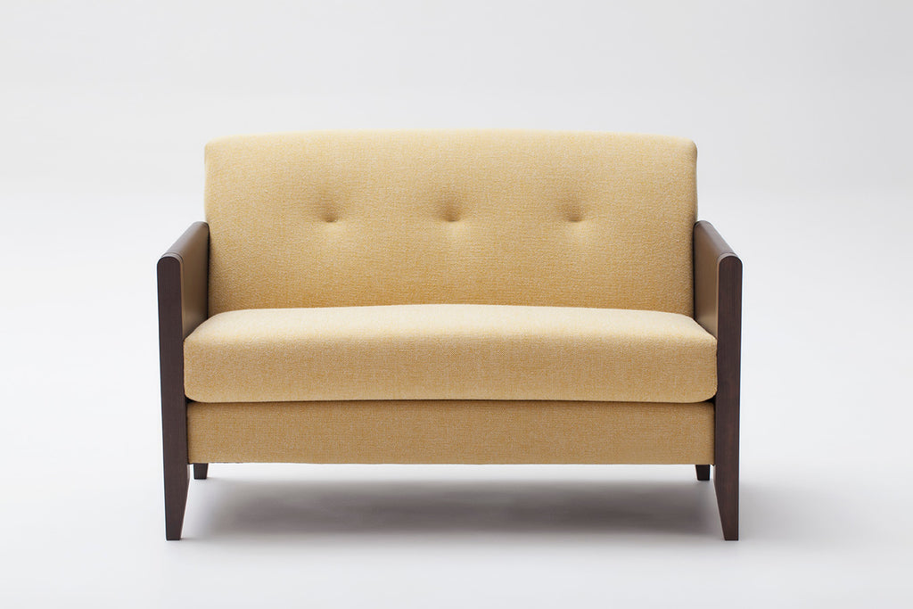 Canapé 2 Places Resident | Hêtre Massif, Accoudoirs Cuir et Laine Kvadrat