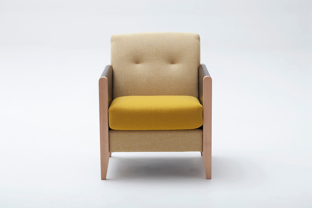 Fauteuil Resident | Hêtre massif, Cuir et Laine