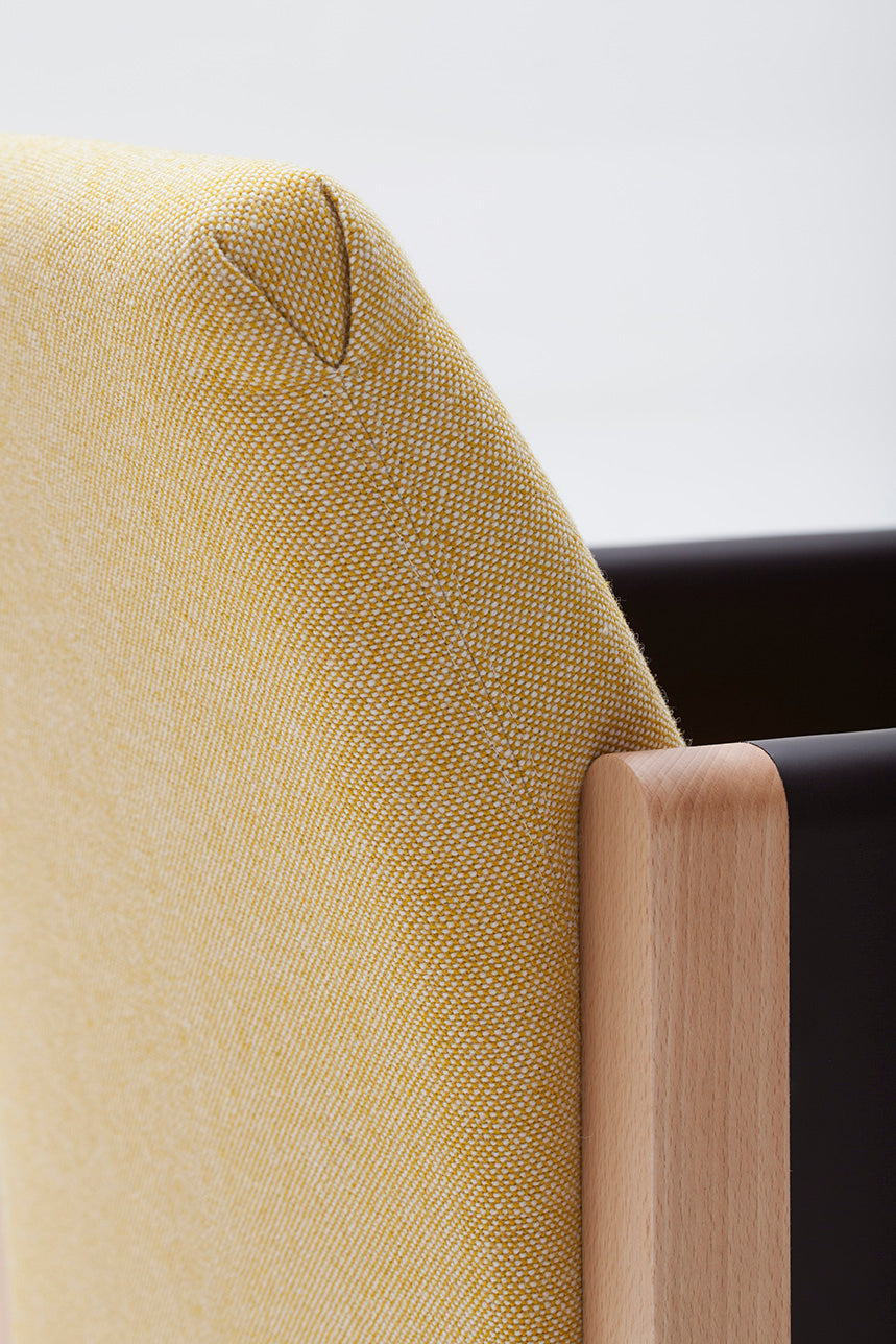 Fauteuil Resident | Hêtre massif, Cuir et Laine