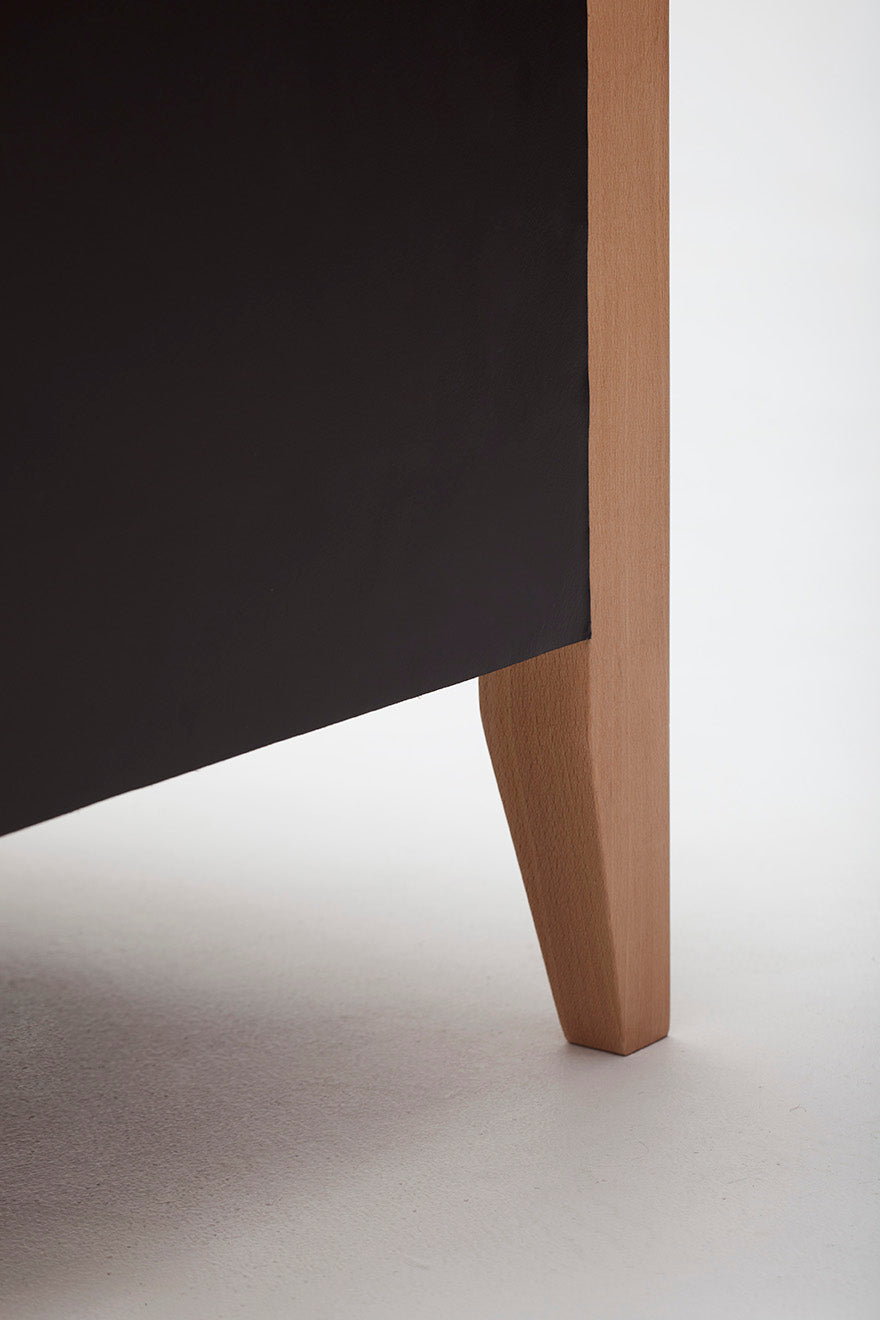 Fauteuil Resident | Hêtre massif, Cuir et Laine