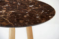 Table Basse Ninna | Frêne massif tourné et marbre Emperador | Design Carlo Contin