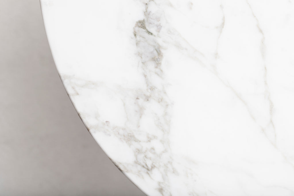 Table Basse Ninna - Frêne massif tourné et marbre — Design Carlo Contin