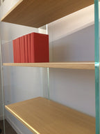 Bibliothèque Zen 12 Ex Libris | Verre Trempé et 5 Étagères Bois