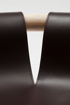 Fauteuil Ninna - Frêne massif tourné et Cuir - Design Carlo Contin