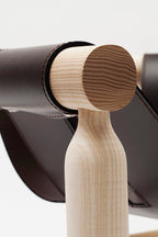 Fauteuil Ninna - Frêne massif tourné et Cuir - Design Carlo Contin