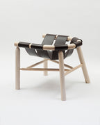 Fauteuil Ninna - Frêne massif tourné et Cuir - Design Carlo Contin