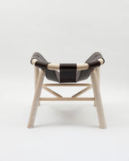 Fauteuil Ninna - Frêne massif tourné et Cuir - Design Carlo Contin