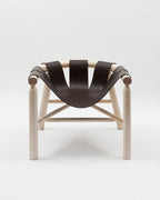 Fauteuil Ninna - Frêne massif tourné et Cuir - Design Carlo Contin