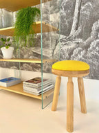 Tabouret Ninna - Frêne massif tourné et laine - Design Carlo Contin
